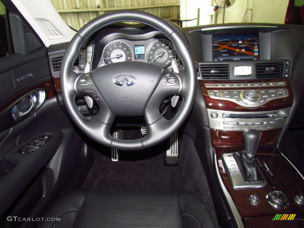 2011 Infiniti M 37 S Sedan Graphite Steering Wheel Photo #49982010