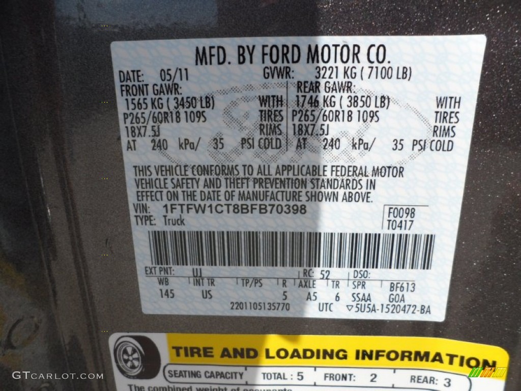 2011 F150 Texas Edition SuperCrew - Sterling Grey Metallic / Steel Gray photo #39