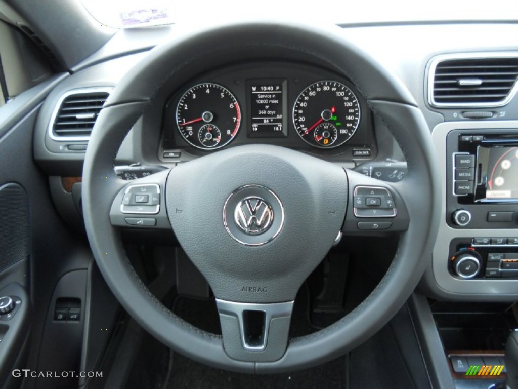 2012 Volkswagen Eos Lux Titan Black Steering Wheel Photo #49984155
