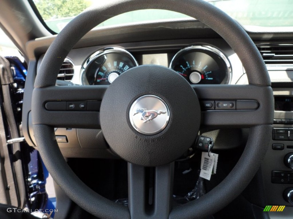 2012 Ford Mustang V6 Coupe Charcoal Black Steering Wheel Photo #49984335