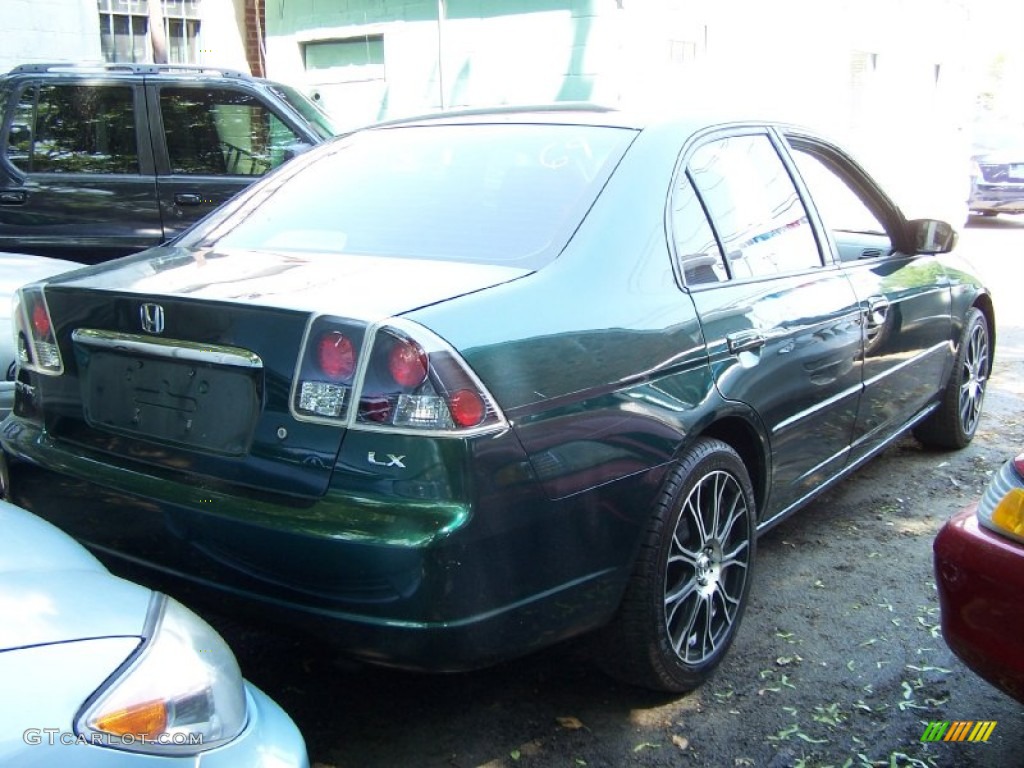 2002 Civic LX Sedan - Clover Green Metallic / Beige photo #2