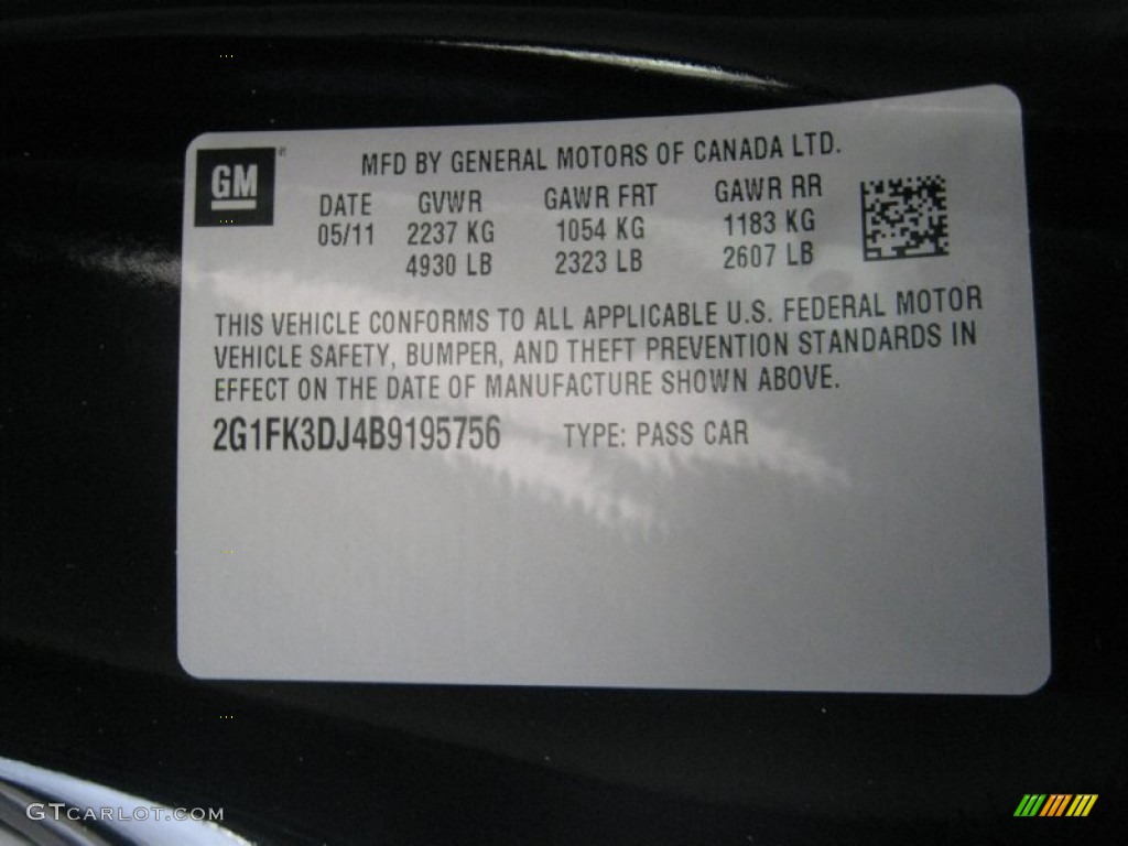 2011 Chevrolet Camaro SS/RS Convertible Info Tag Photo #49986909