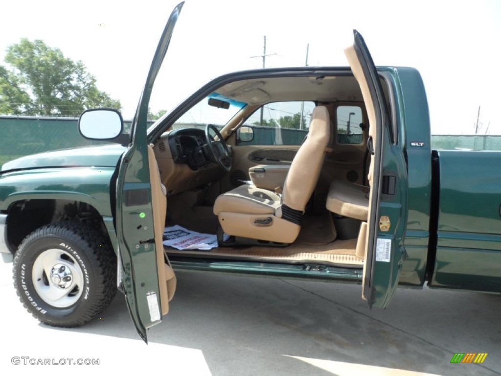 2001 Ram 1500 SLT Club Cab 4x4 - Forest Green Pearl / Tan photo #38