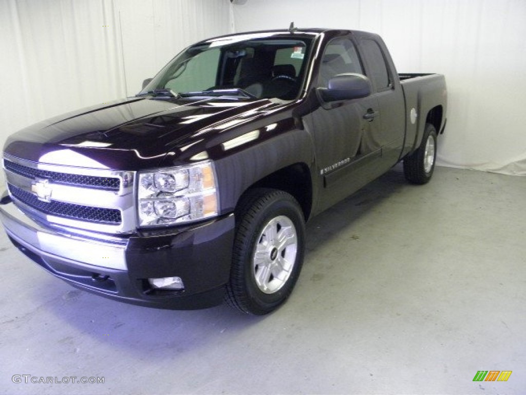 2008 Silverado 1500 LS Extended Cab - Dark Cherry Metallic / Ebony photo #3