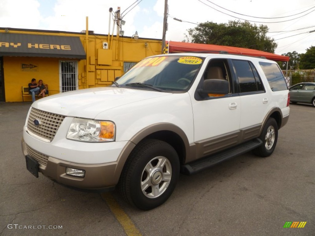 2003 Expedition Eddie Bauer - Oxford White / Medium Parchment photo #3