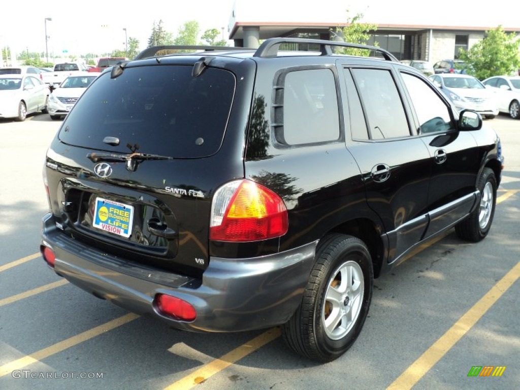 2001 Santa Fe GLS V6 - Obsidian Black / Gray photo #2