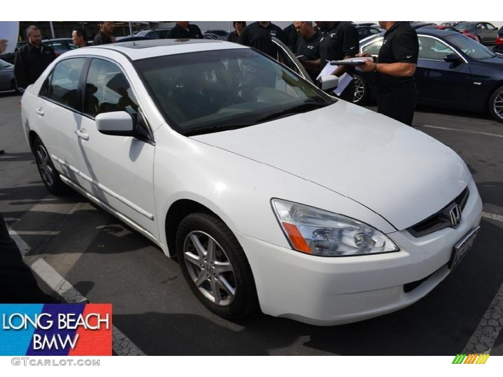 2003 Accord EX V6 Sedan - Taffeta White / Ivory photo #1