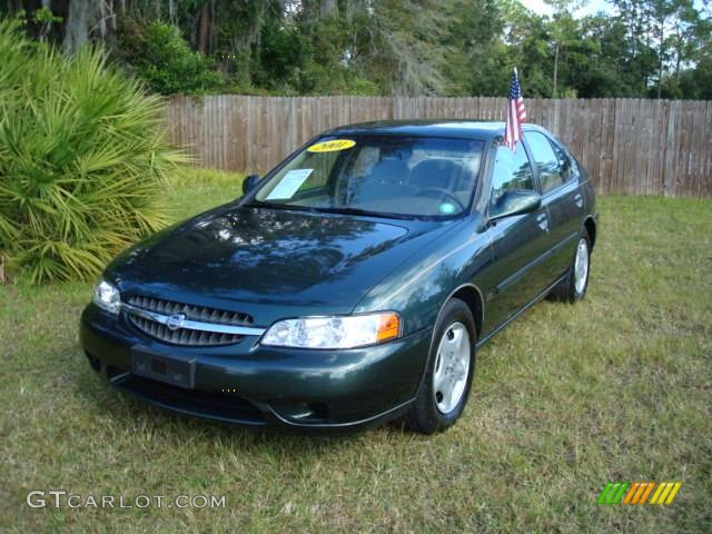 2001 Altima GXE - Green Emerald Metallic / Blond photo #1