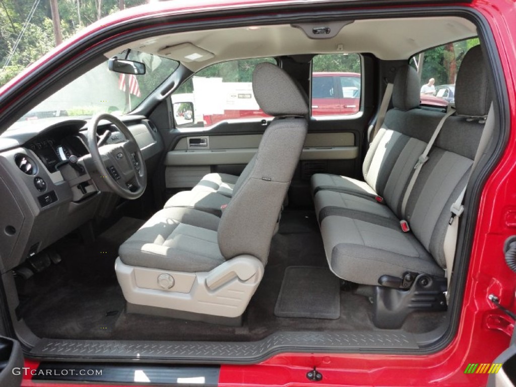 2010 F150 STX SuperCab 4x4 - Vermillion Red / Medium Stone photo #10