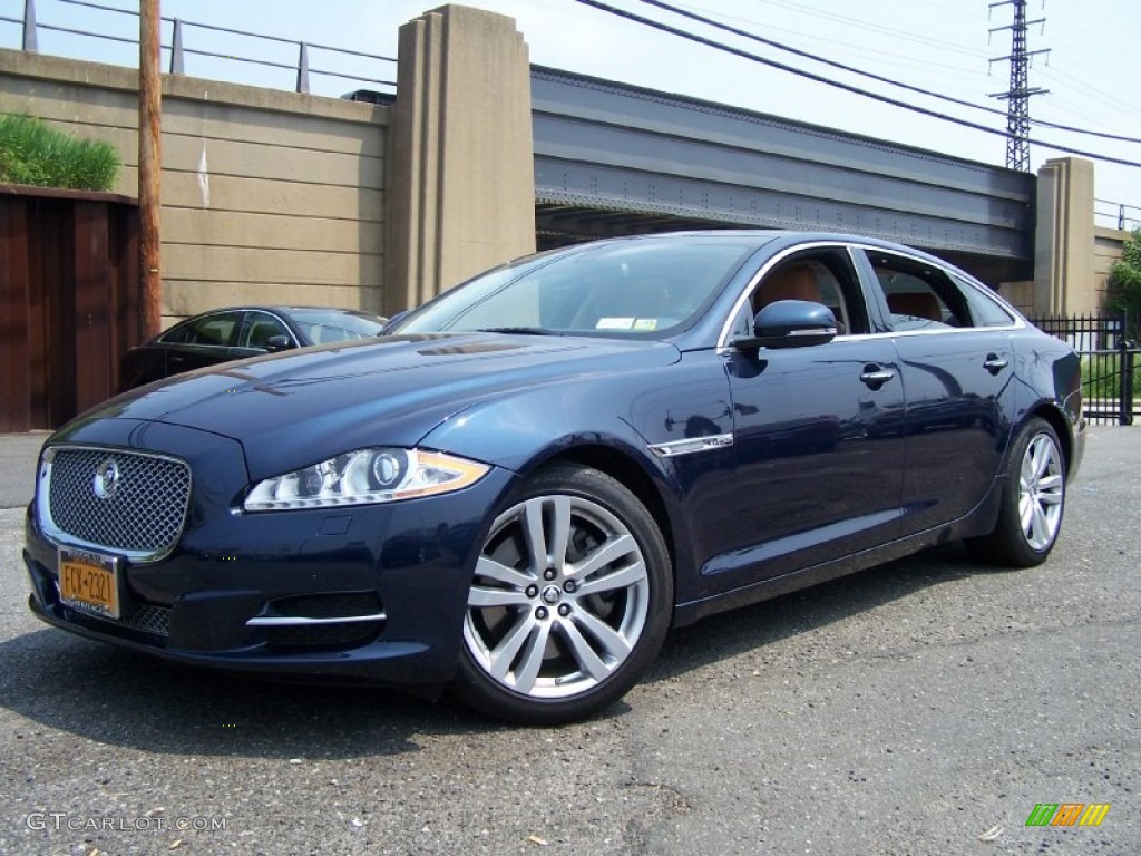 2011 XJ XJL - Indigo Metallic / London Tan/Navy Blue photo #1