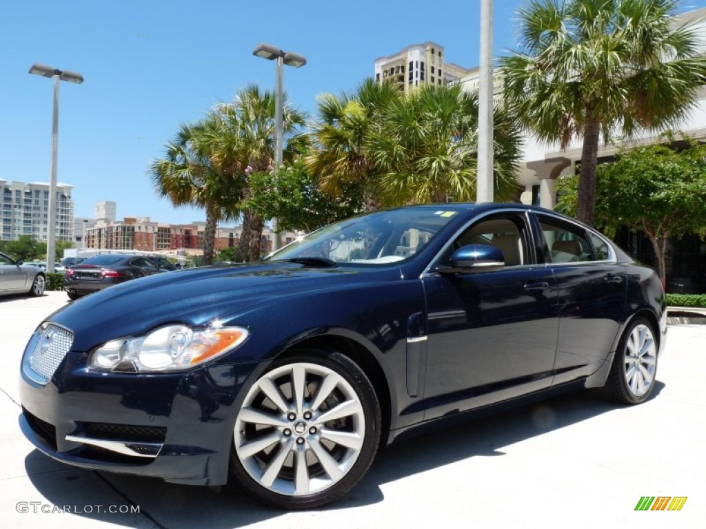 2011 XF Premium Sport Sedan - Indigo Blue Metallic / Ivory White/Oyster Grey photo #1