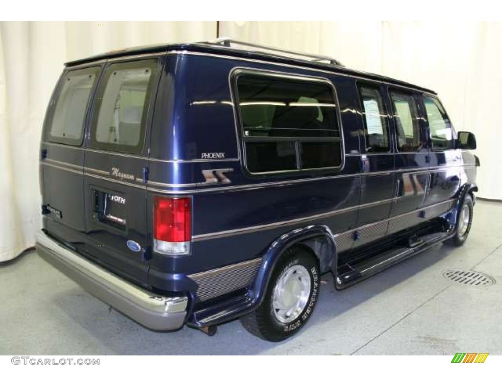 1995 E Series Van E150 Passenger Conversion - Dark Portofino Blue Metallic / Beige photo #3