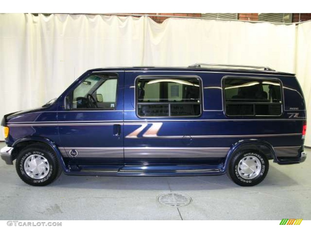 Dark Portofino Blue Metallic 1995 Ford E Series Van E150 Passenger Conversion Exterior Photo #50001259