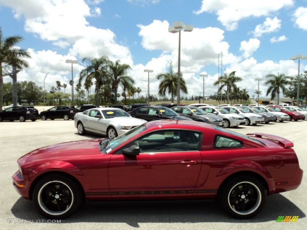 2005 Mustang V6 Premium Coupe - Redfire Metallic / Light Graphite photo #9