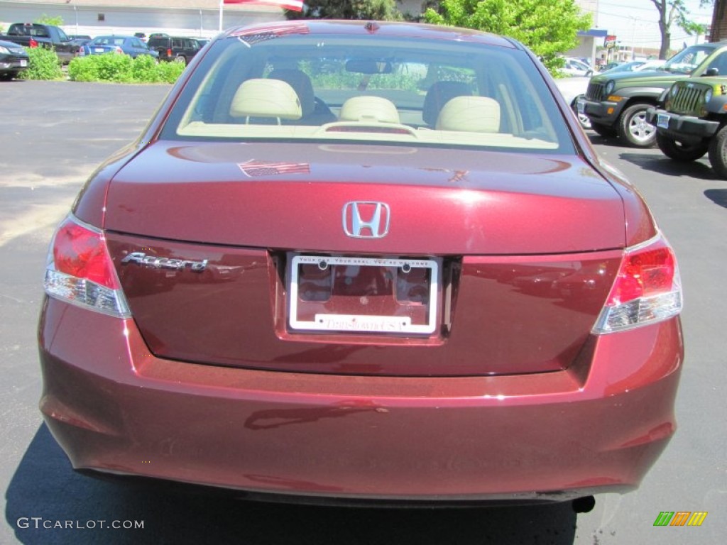 2008 Accord EX-L Sedan - Basque Red Pearl / Ivory photo #17