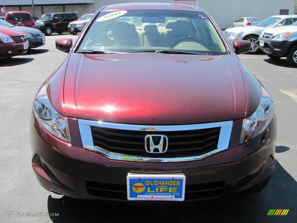 2008 Accord EX-L Sedan - Basque Red Pearl / Ivory photo #22