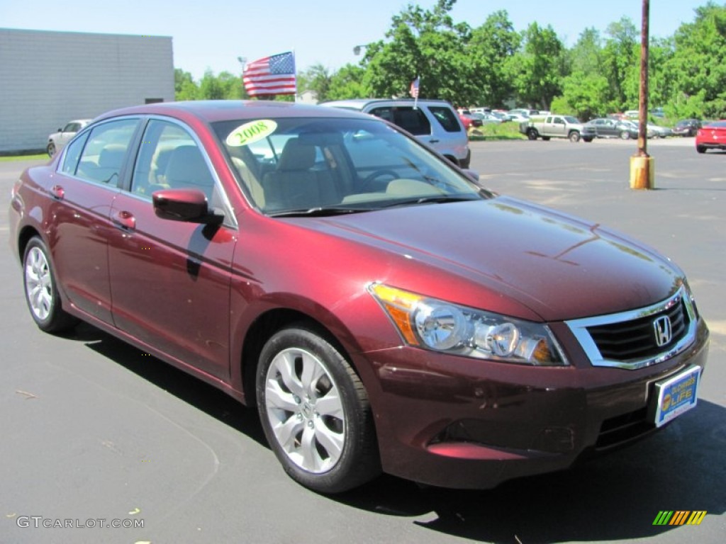 2008 Accord EX-L Sedan - Basque Red Pearl / Ivory photo #23