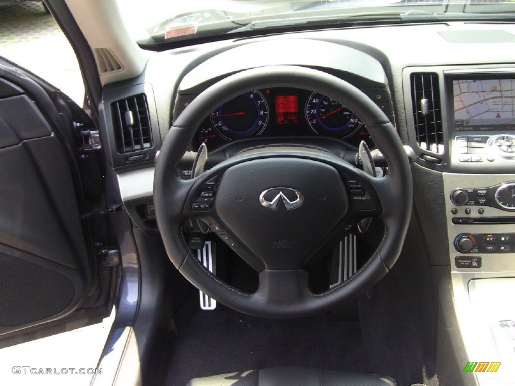 2008 Infiniti G 35 x S Sedan Graphite Steering Wheel Photo #50014423