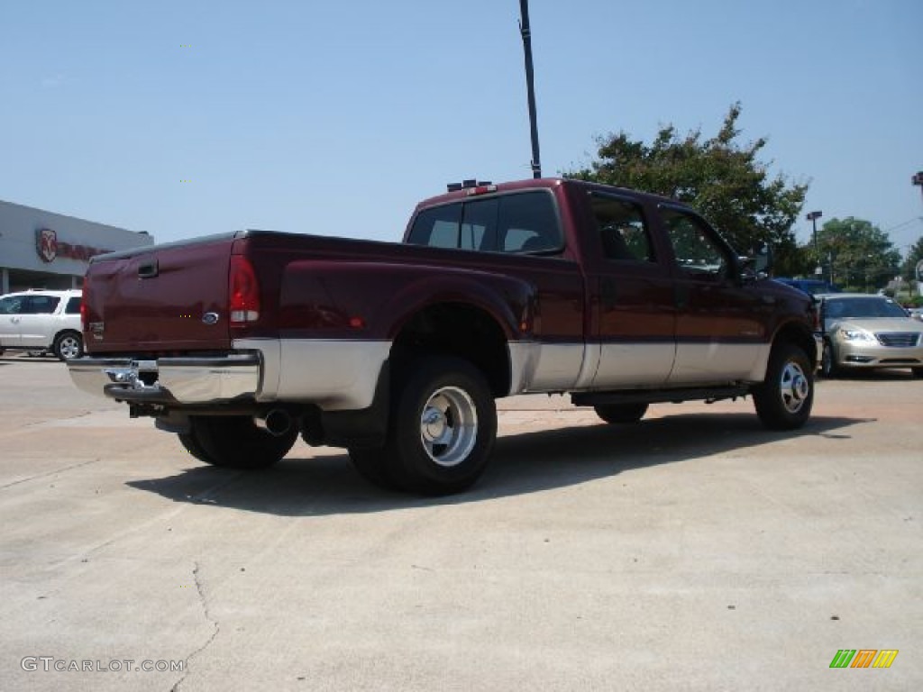 1999 F350 Super Duty XLT Crew Cab 4x4 Dually - Dark Toreador Red Metallic / Medium Prairie Tan photo #3