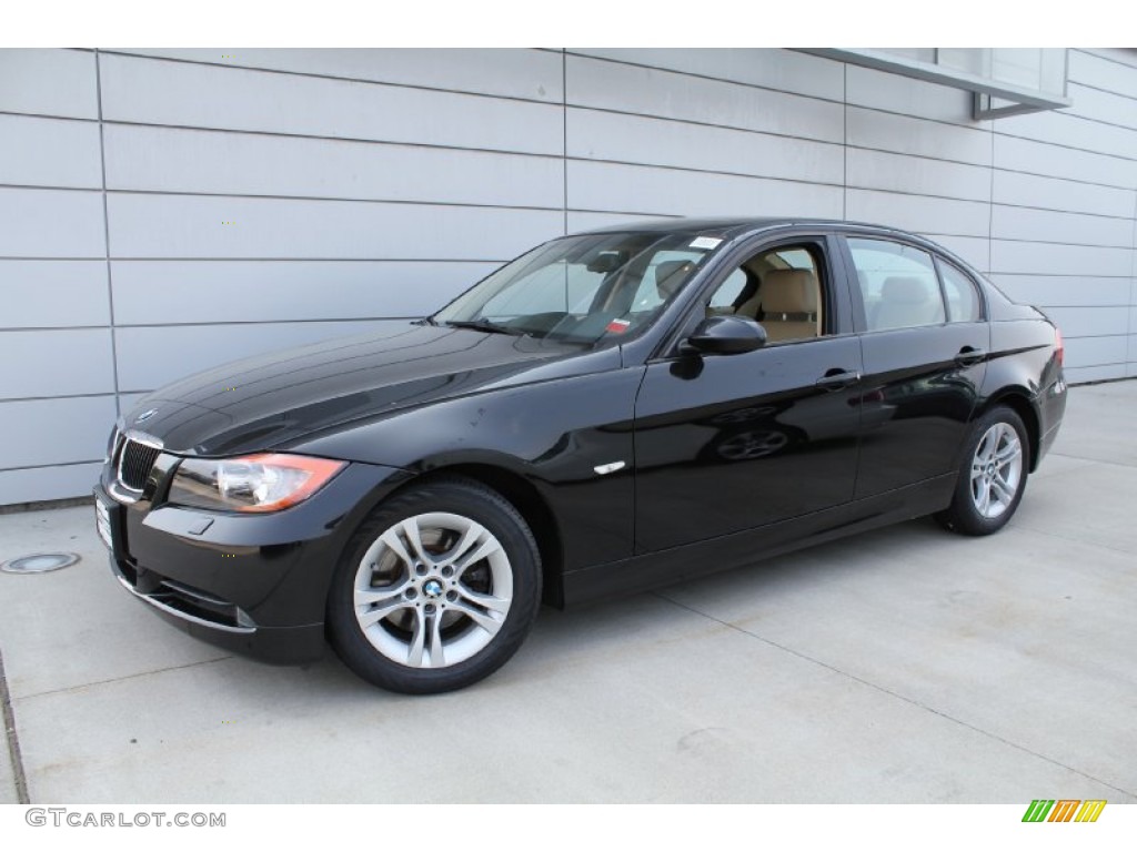 2008 3 Series 328xi Sedan - Black Sapphire Metallic / Beige photo #1