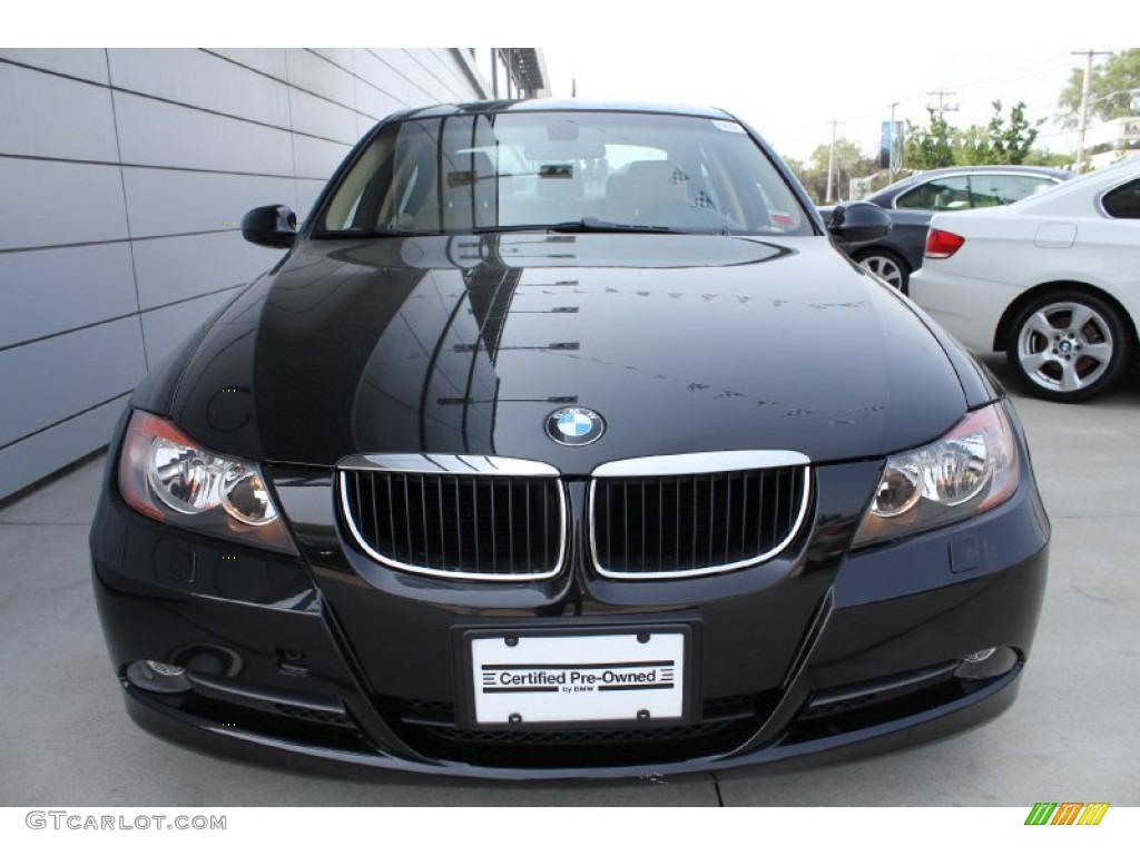 2008 3 Series 328xi Sedan - Black Sapphire Metallic / Beige photo #2