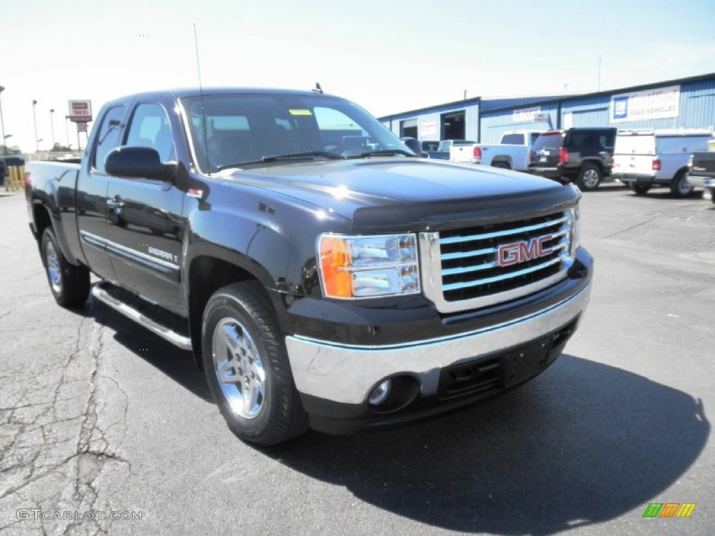 2008 Sierra 1500 SLE Extended Cab 4x4 - Onyx Black / Ebony photo #2