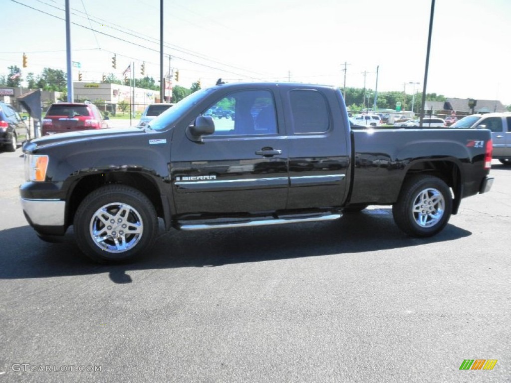 2008 Sierra 1500 SLE Extended Cab 4x4 - Onyx Black / Ebony photo #4
