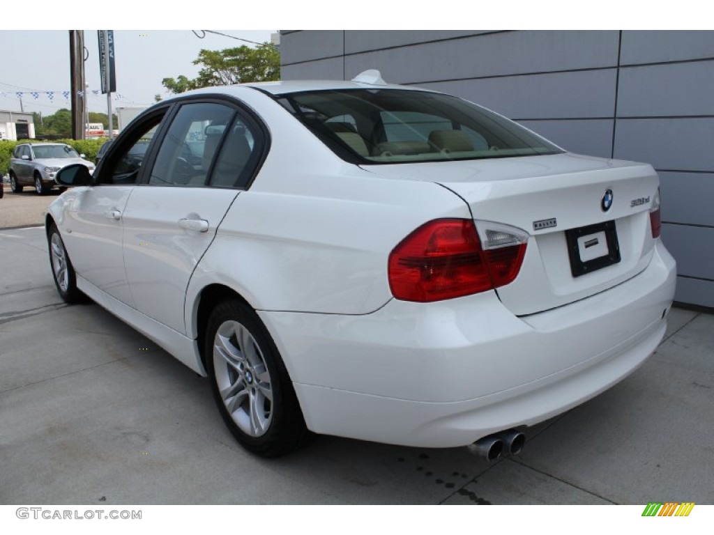 2008 3 Series 328xi Sedan - Alpine White / Beige photo #4