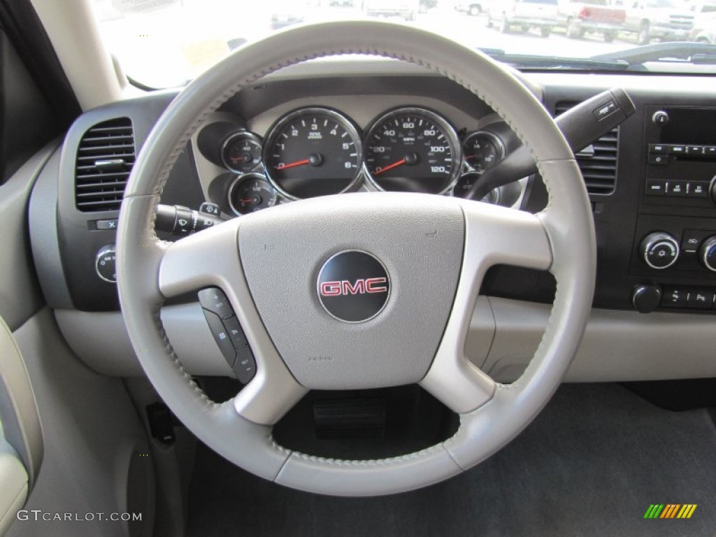 2008 GMC Sierra 1500 SLE Crew Cab 4x4 Light Titanium Steering Wheel Photo #50023681