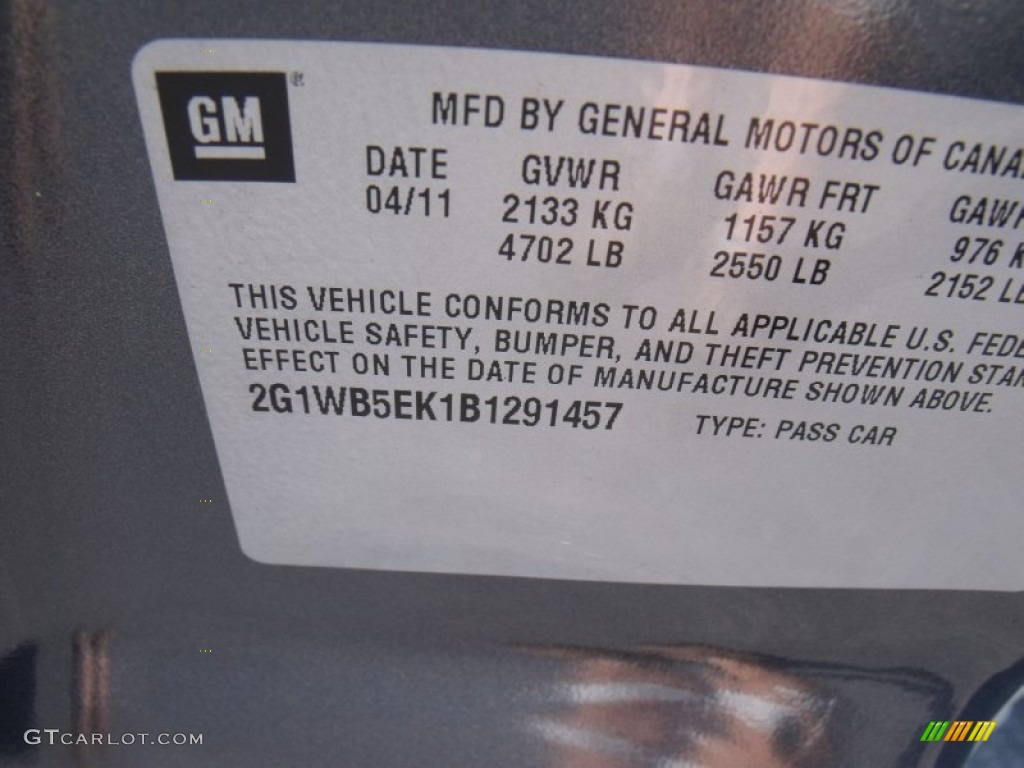 2011 Impala LT - Cyber Gray Metallic / Gray photo #20