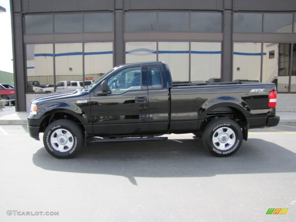 Black 2004 Ford F150 STX Regular Cab 4x4 Exterior Photo #50024125