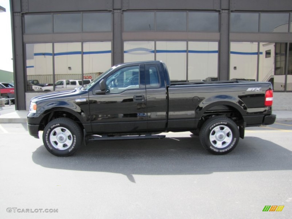 2004 F150 STX Regular Cab 4x4 - Black / Medium Graphite photo #2