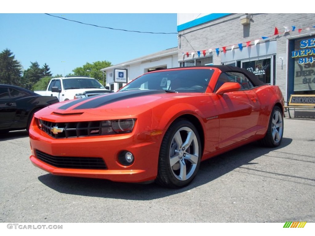 Inferno Orange Metallic 2011 Chevrolet Camaro SS/RS Convertible Exterior Photo #50024560