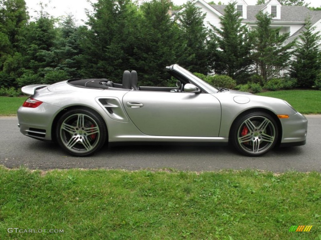 2008 911 Turbo Cabriolet - GT Silver Metallic / Black photo #7