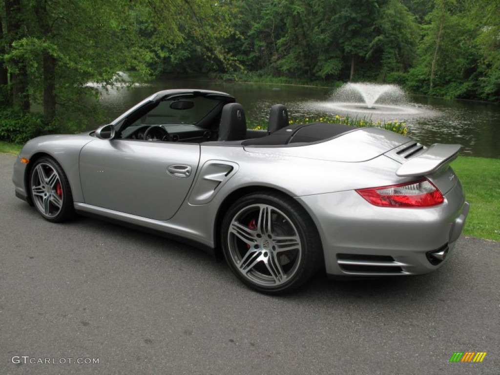 2008 911 Turbo Cabriolet - GT Silver Metallic / Black photo #9