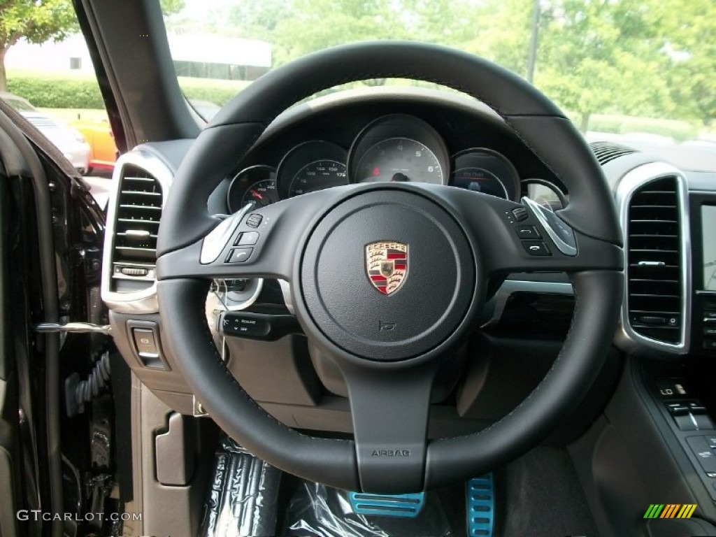 2011 Porsche Cayenne S Black Steering Wheel Photo #50030626