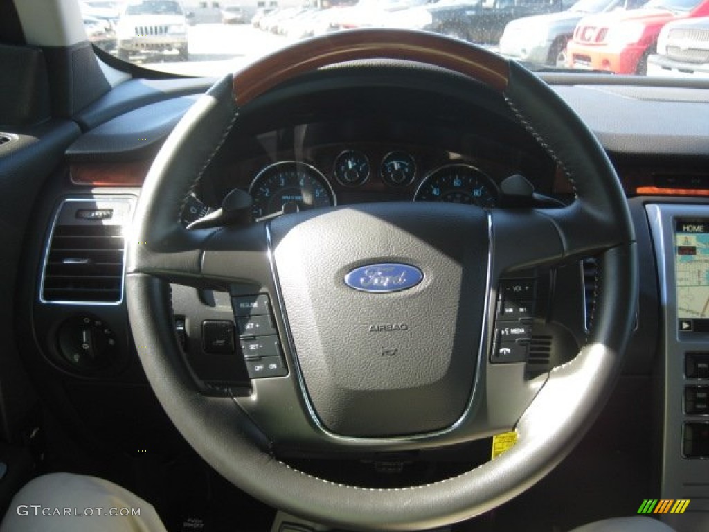 2010 Ford Flex Limited EcoBoost AWD Charcoal Black Steering Wheel Photo #50031874