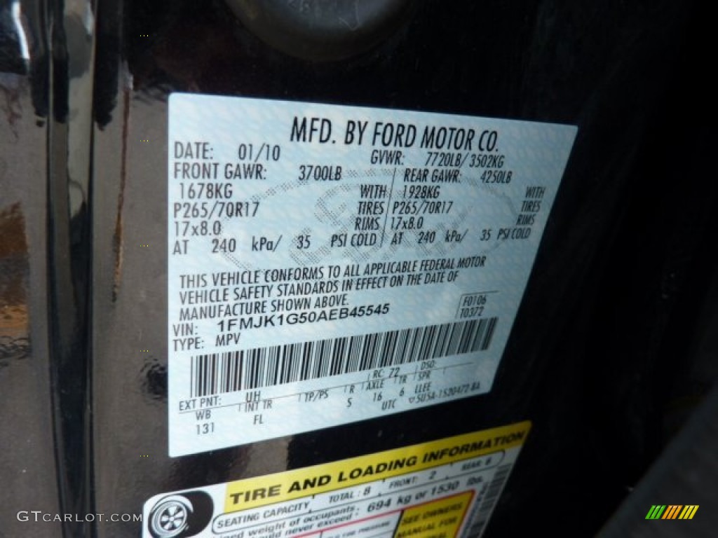 2010 Expedition Color Code UH for Tuxedo Black Photo #50033126
