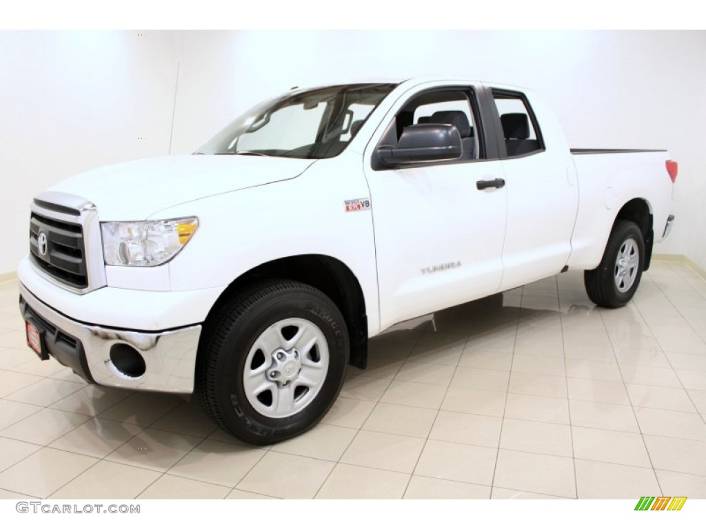 2010 Tundra Double Cab 4x4 - Super White / Graphite Gray photo #3