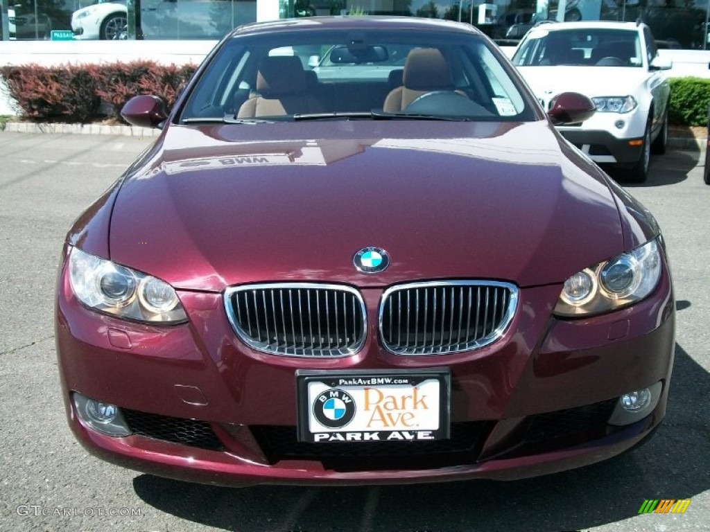 2008 3 Series 328xi Coupe - Barbera Red Metallic / Saddle Brown/Black photo #2