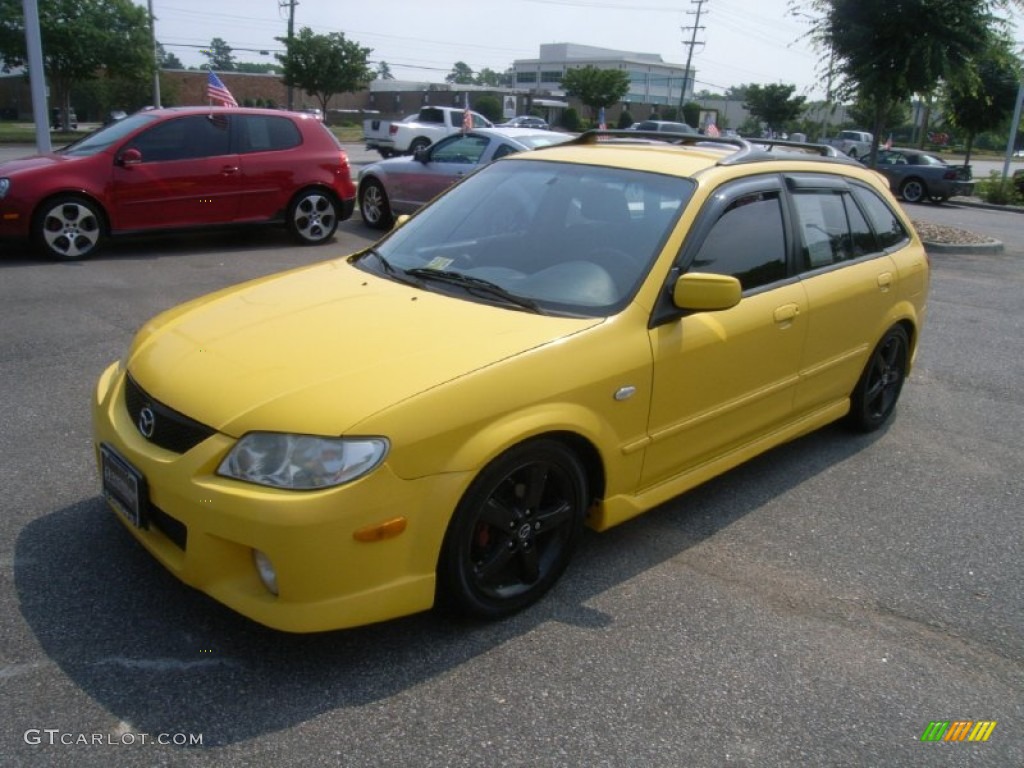 Vivid Yellow 2003 Mazda Protege 5 Wagon Exterior Photo #50045949