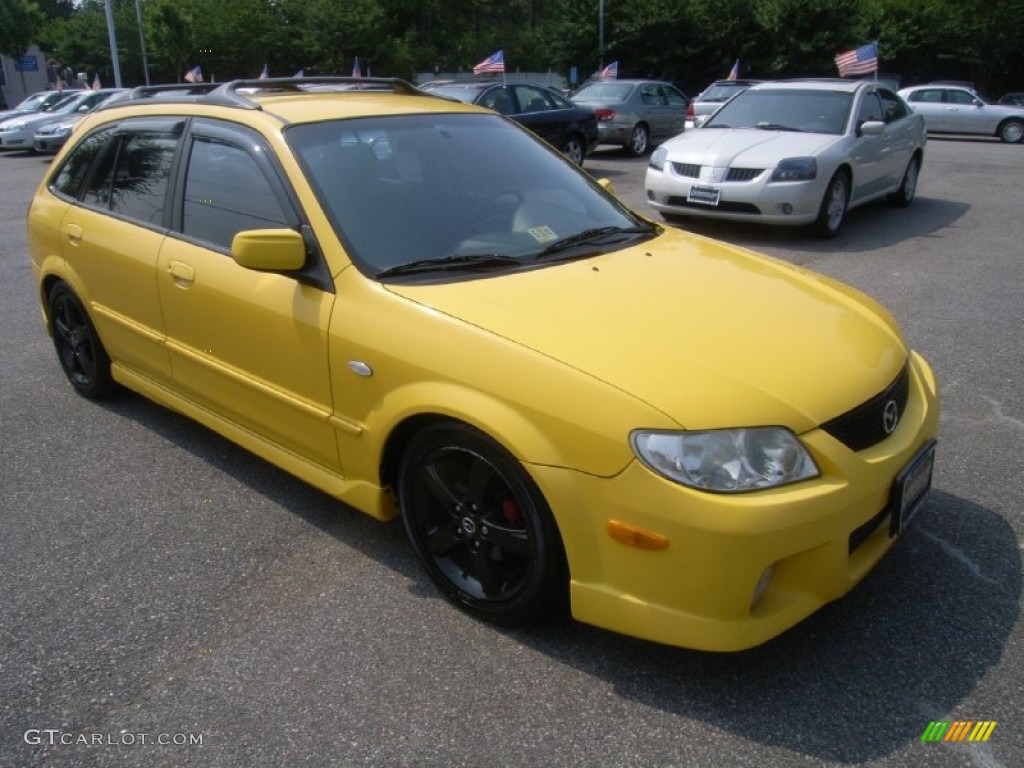 Vivid Yellow 2003 Mazda Protege 5 Wagon Exterior Photo #50046045