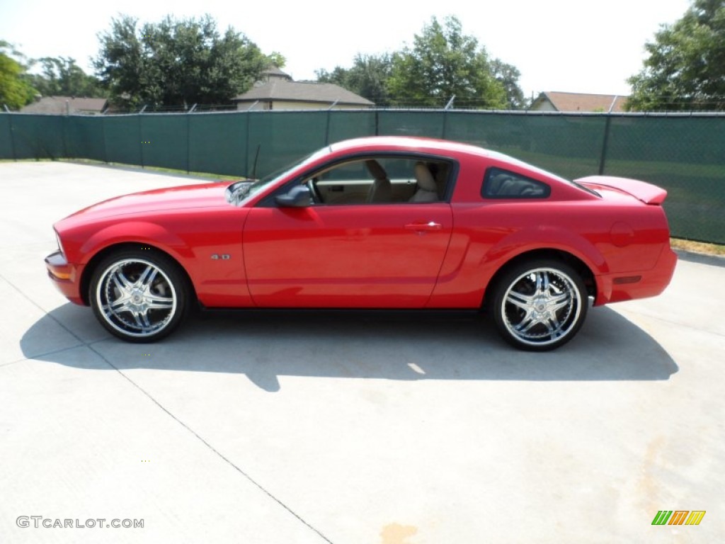 2005 Mustang V6 Deluxe Coupe - Torch Red / Medium Parchment photo #6