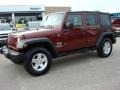 2007 Red Rock Crystal Pearl Jeep Wrangler Unlimited X 4x4  photo #2
