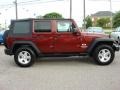 2007 Red Rock Crystal Pearl Jeep Wrangler Unlimited X 4x4  photo #7