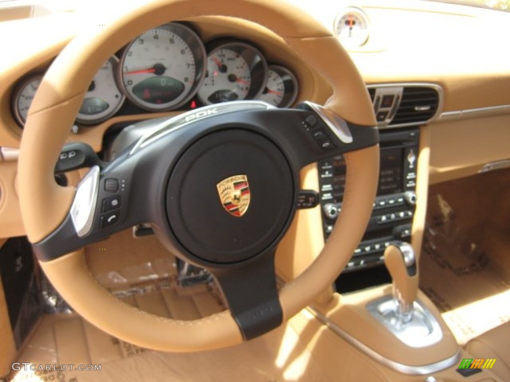 2012 Porsche 911 Targa 4S Sand Beige Steering Wheel Photo #50046990