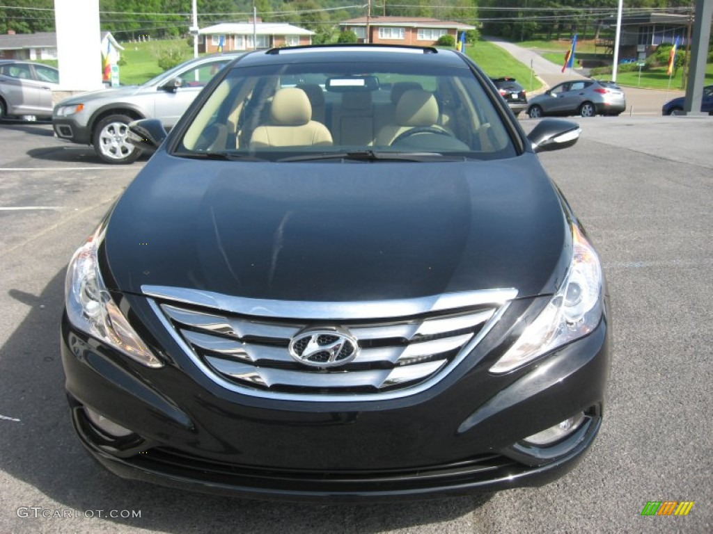 2011 Sonata Limited 2.0T - Midnight Black / Camel photo #3