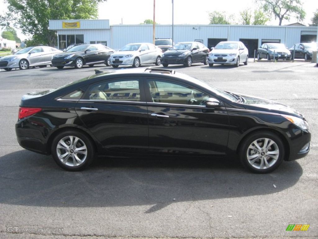 2011 Sonata Limited 2.0T - Midnight Black / Camel photo #5