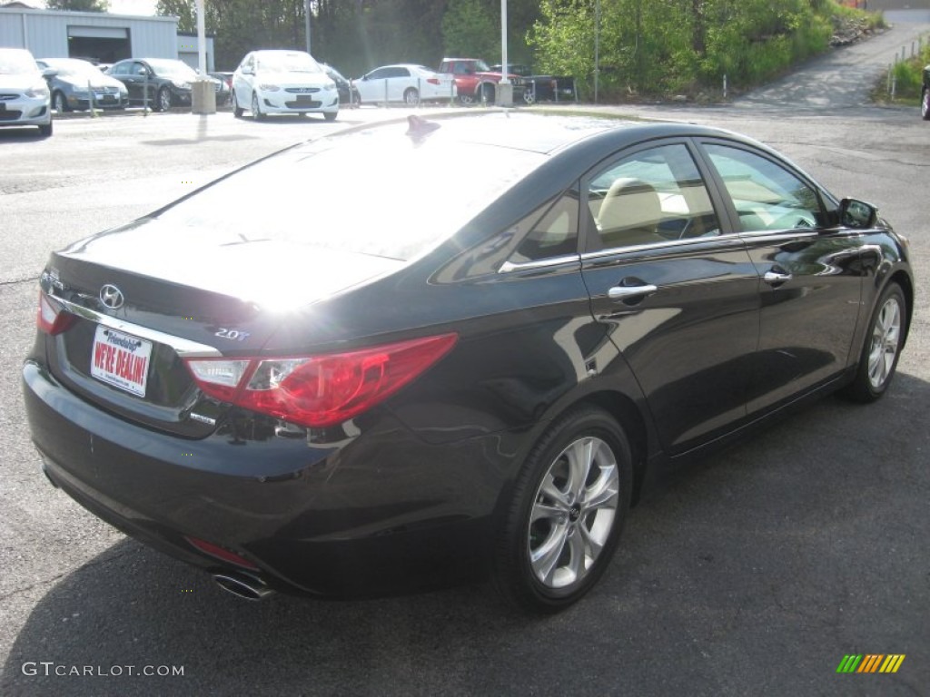 2011 Sonata Limited 2.0T - Midnight Black / Camel photo #6