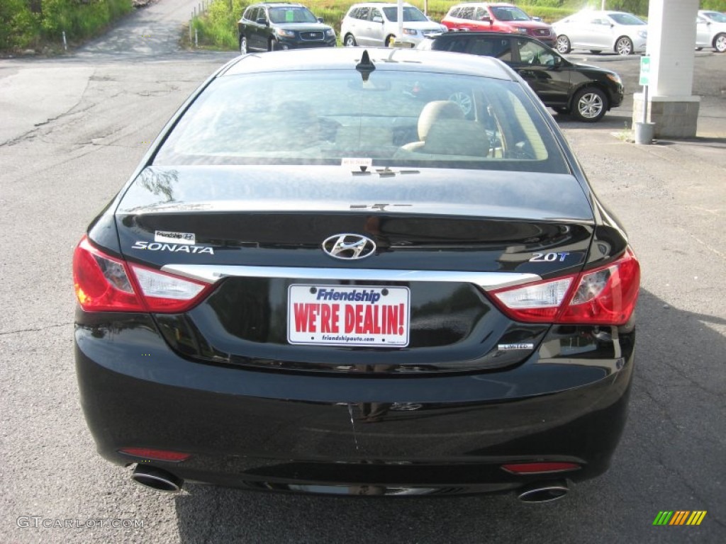 2011 Sonata Limited 2.0T - Midnight Black / Camel photo #7